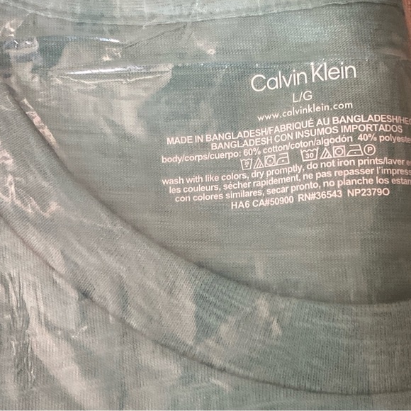 Calvin Klein Men’s Slub Jersey Logo Sleepwear Tee Beryl Green T-Shirt - Picture 14 of 15